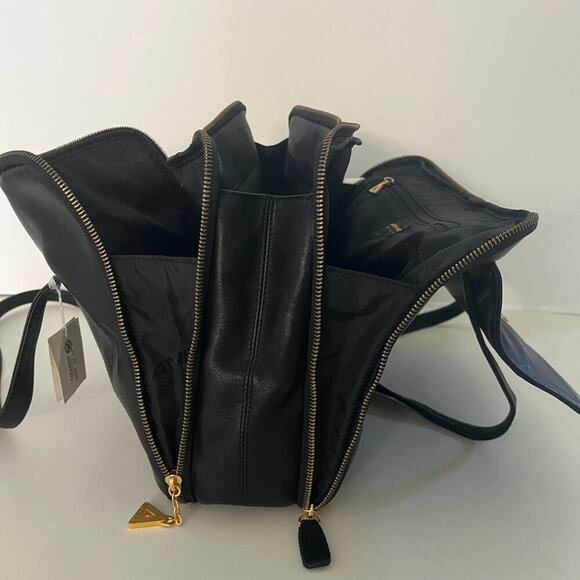 SHARIF NWT - Sharif by Americana, Black Leather Shoulder, Messenger Bag - Picture 11 of 13